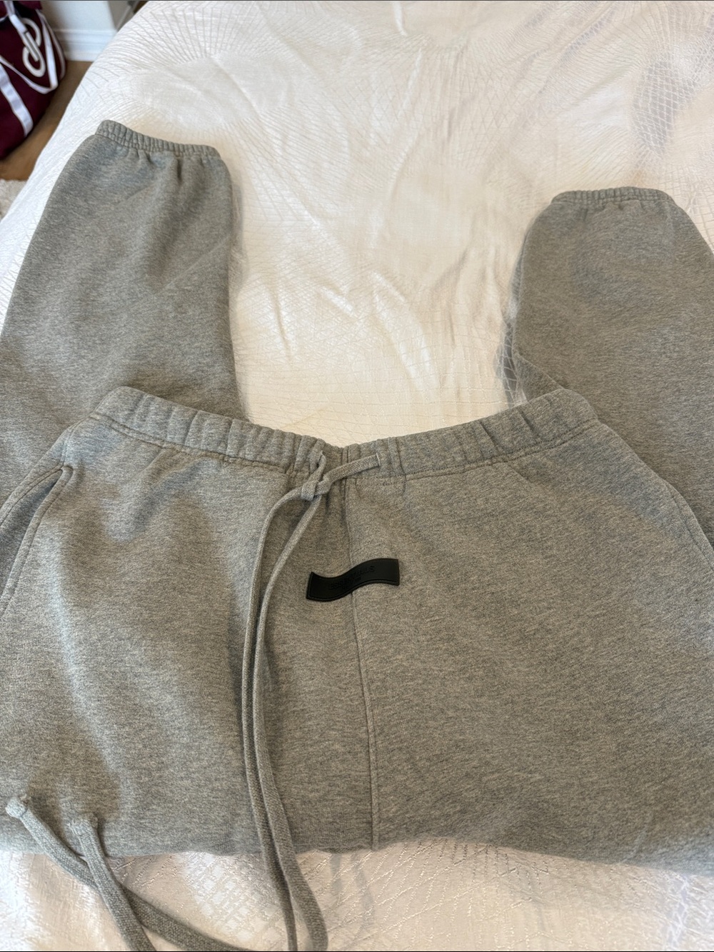 Essentials Men's Gray Drawstring Sweatpants - Picture 3 of 8